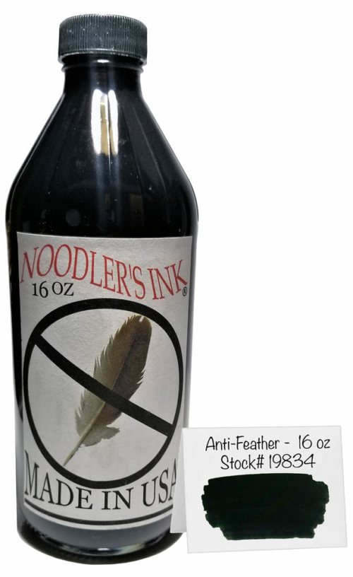 Noodler's Ink X-Feather Black - 4.5 oz Bottled Ink (With Charlie Pen) –  Lemur Ink